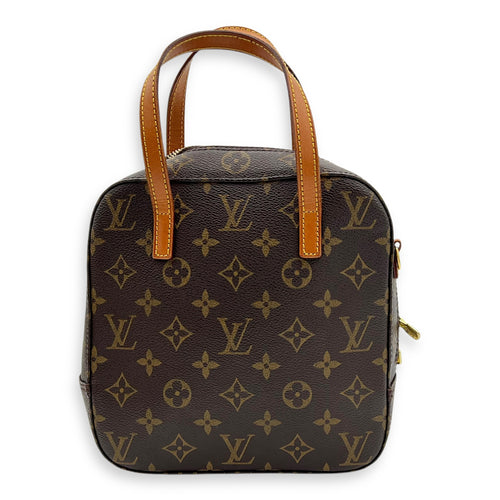 Louis Vuitton Spontini Brown Top Handle Bag in Monogram Coated Canvas, Gold hardware_1