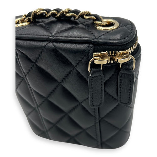 Chanel CC Vanity Bag Black in Lambskin, Gold hardware_10