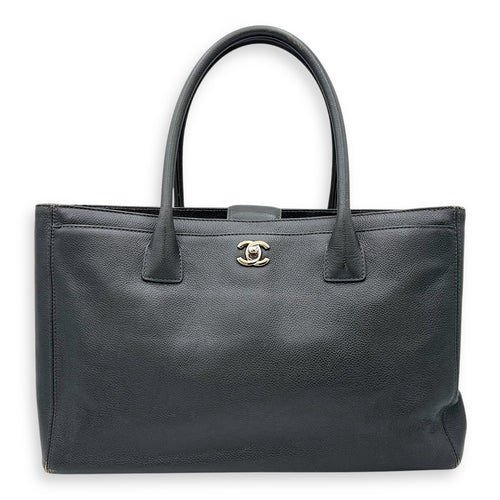 Chanel Executive Perf Top Handle Bag Grey in Calfskin, Silver hardware_1