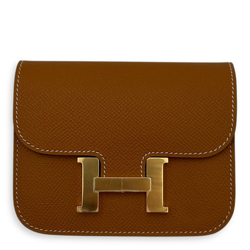 Hermès Constance Slim Toffee Wallet in Epsom, Gold hardware_1