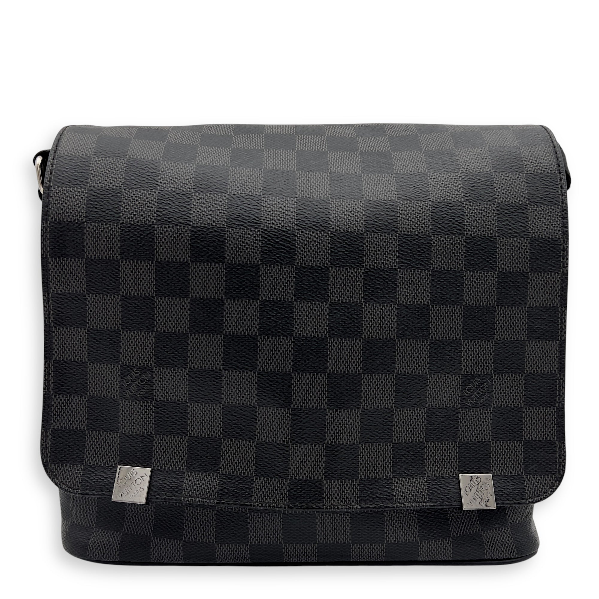 Louis Vuitton District Messenger Graphite in Coated Canvas, Silver hardware_1