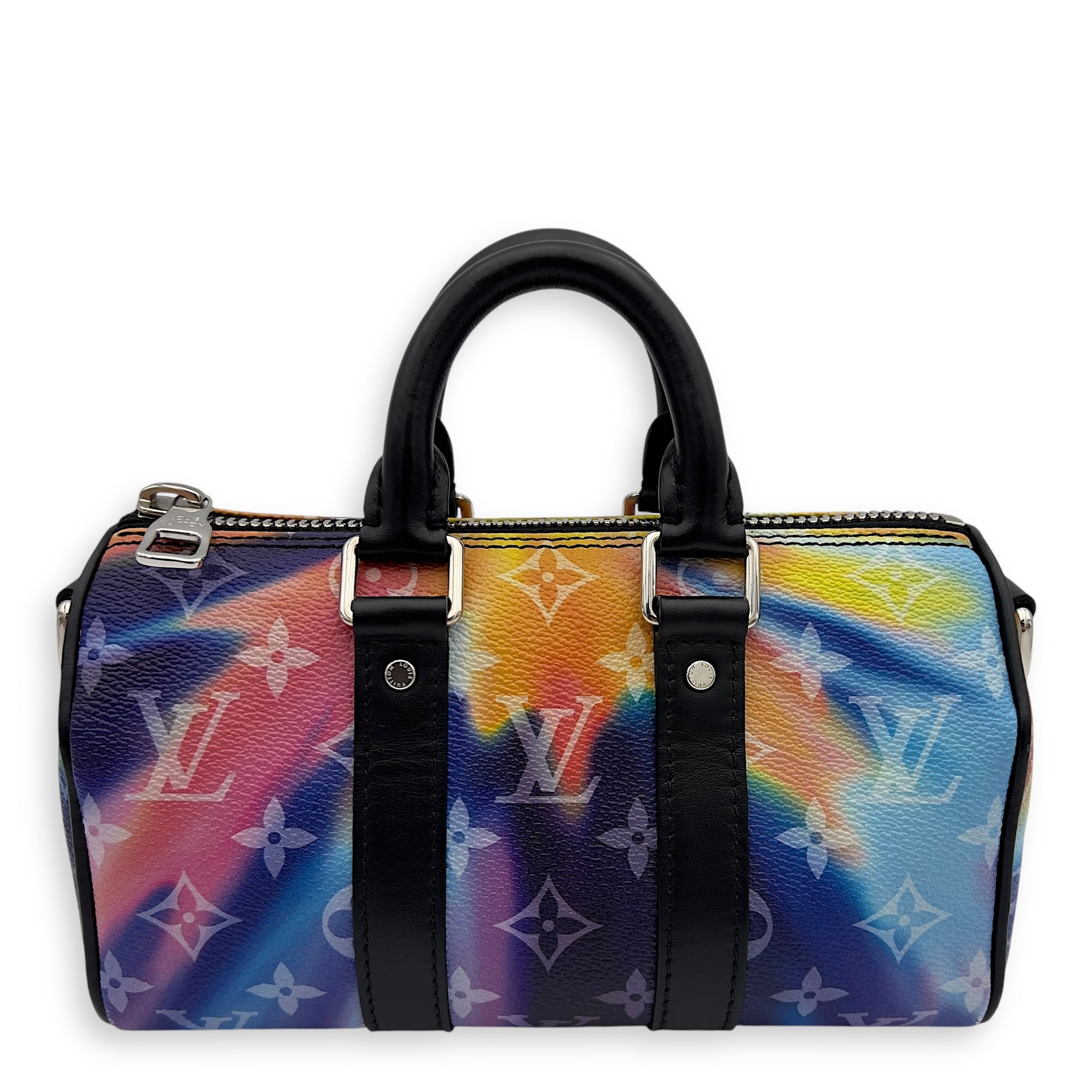 Louis Vuitton Keepall Crossbody Bag  Black in Coated Canvas , Silver Hardware_1