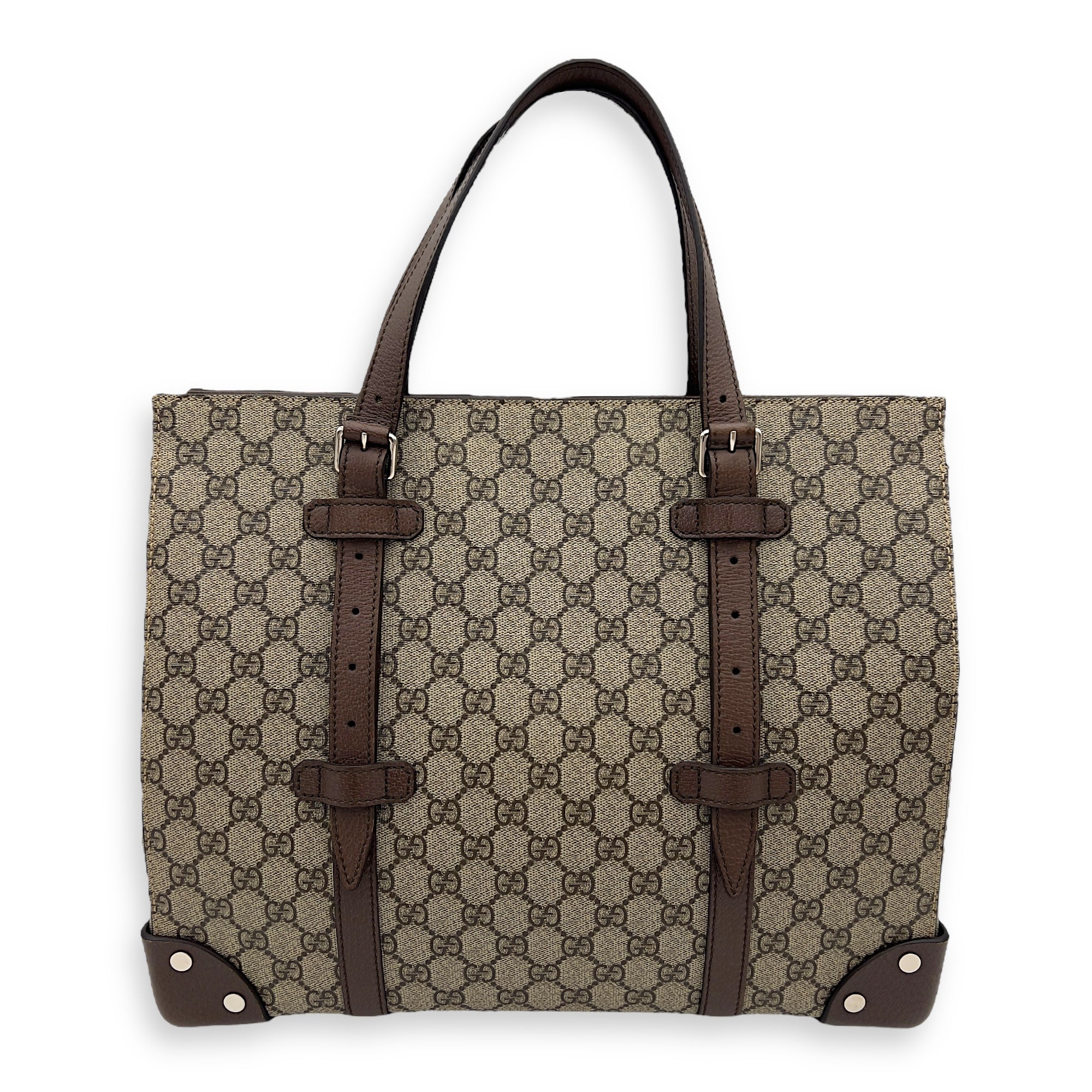 Gucci Guccissima Tote Bag Brown in Coated Canvas, Silver hardware_1