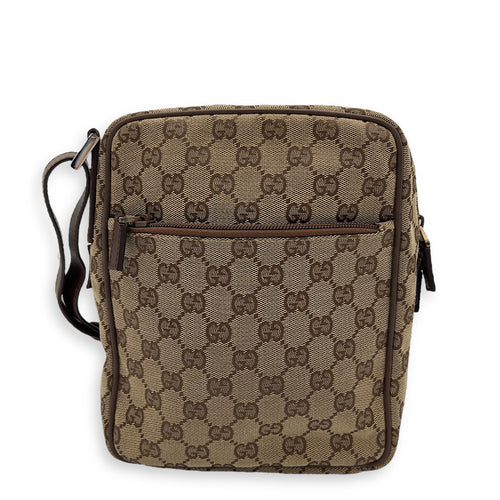 Gucci GG Crossbody Bag Brown in Canvas, Gold hardware_1