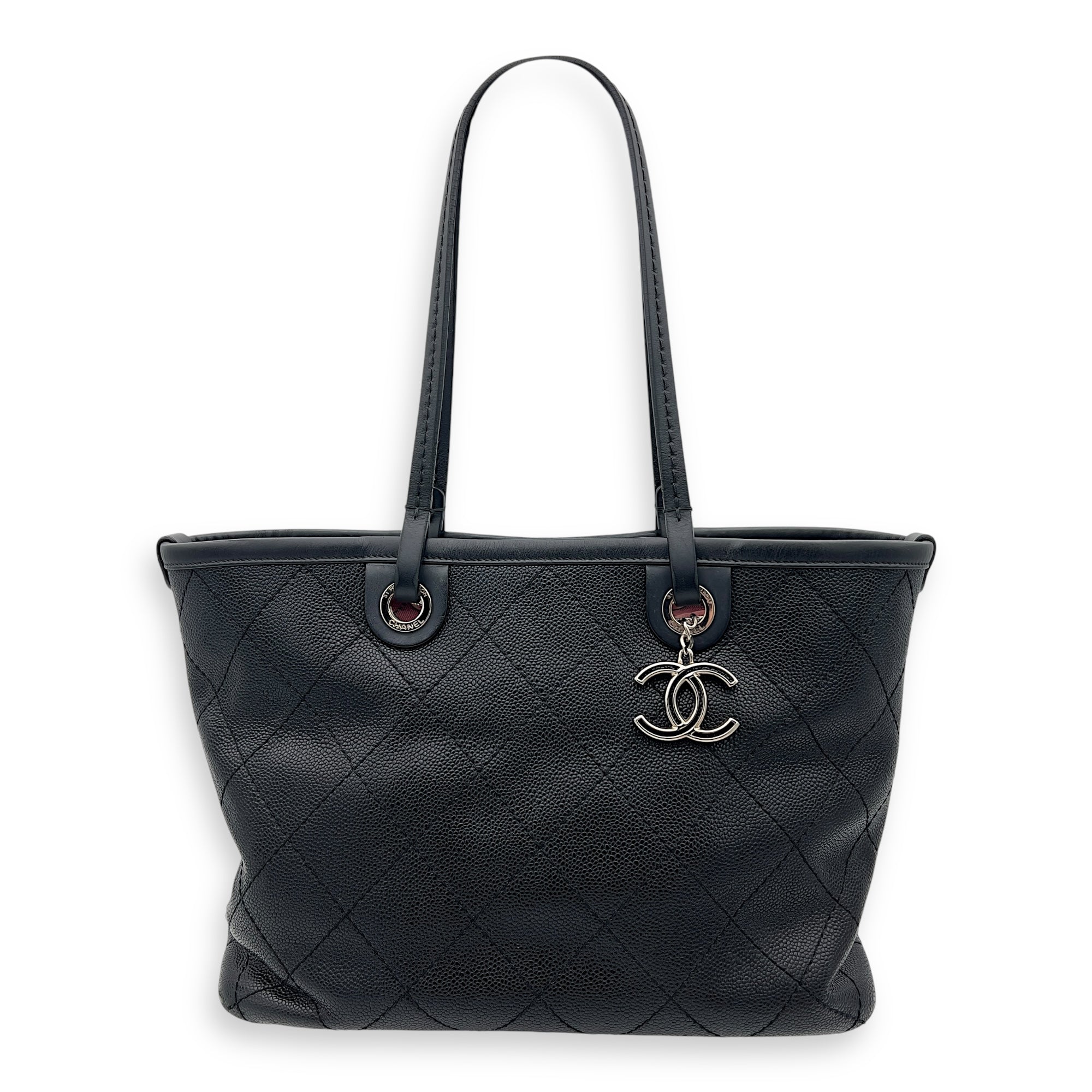 Chanel Wild Stitch Black Tote Bag in Caviar Leather, Silver hardware_1