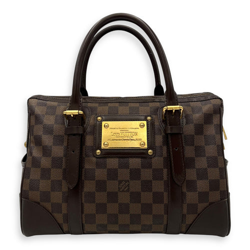 Louis Vuitton Berkeley Top Handle Bag Brown in Coated Canvas, Gold hardware_1