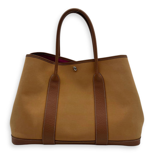 Hermès Garden Party 36 Brown Top Handle Bag in Canvas, Palladium hardware_1