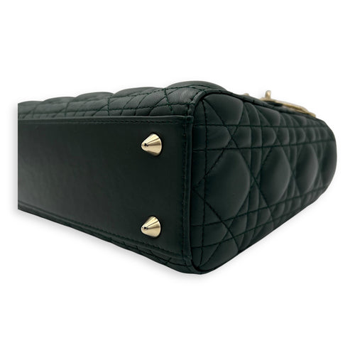 Christian Dior Lady Dior Top Handle Bag Green in Lambskin, Gold hardware_9