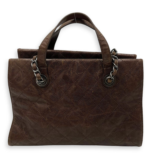 Chanel Two-way Brown Top Handle Bag in Caviar Leather, Ruthenium hardware_1