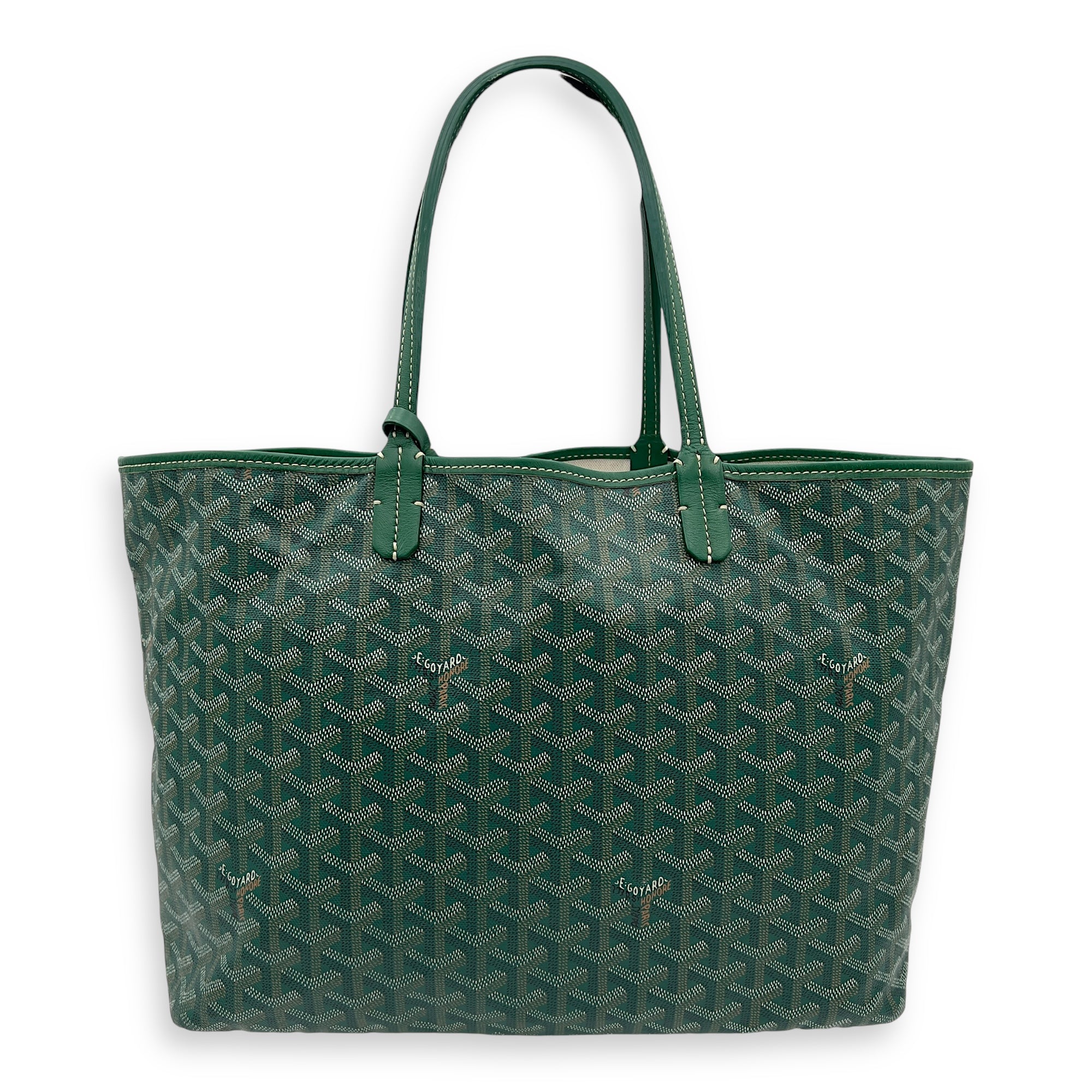 Goyard Saint Louis Tote Bag Green in Coated Canvas, Silver hardware_1