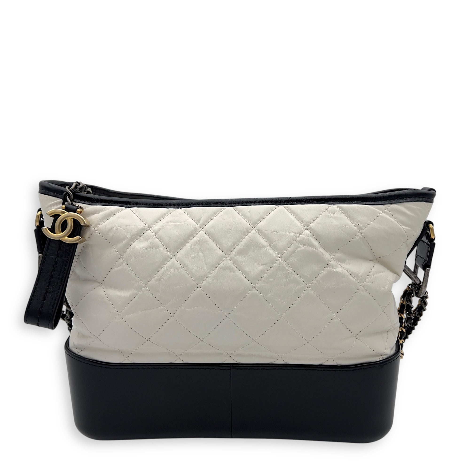 Chanel Gabrielle Shoulder Bag White in Calfskin, Mixed hardware_1