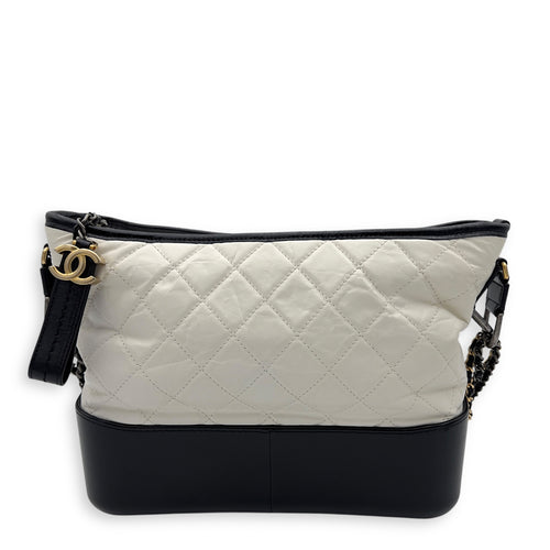 Chanel Gabrielle Shoulder Bag White in Calfskin, Mixed hardware_1