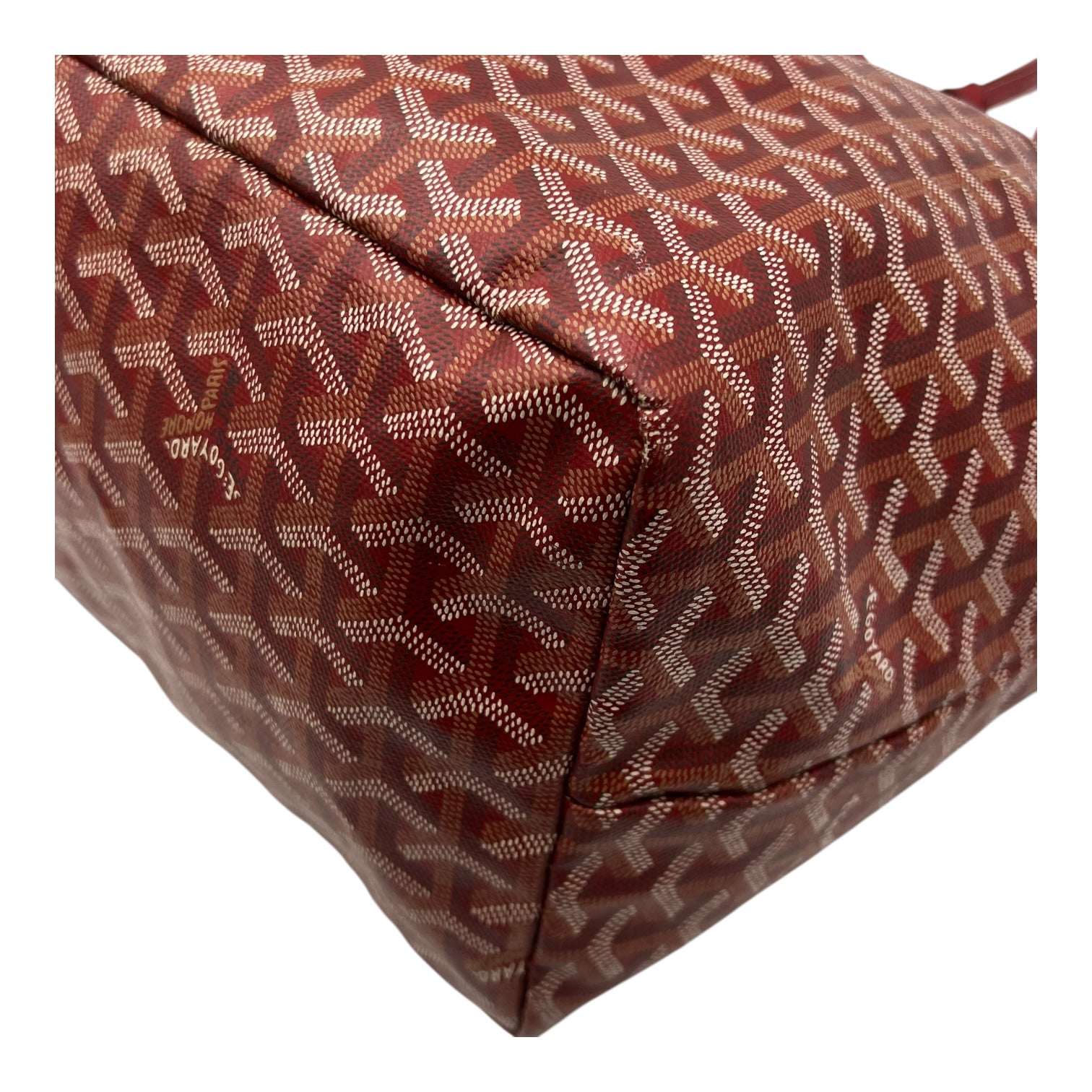 Goyard Saint Louis GM Red Tote Bag in Coated Canvas, Silver hardware_12