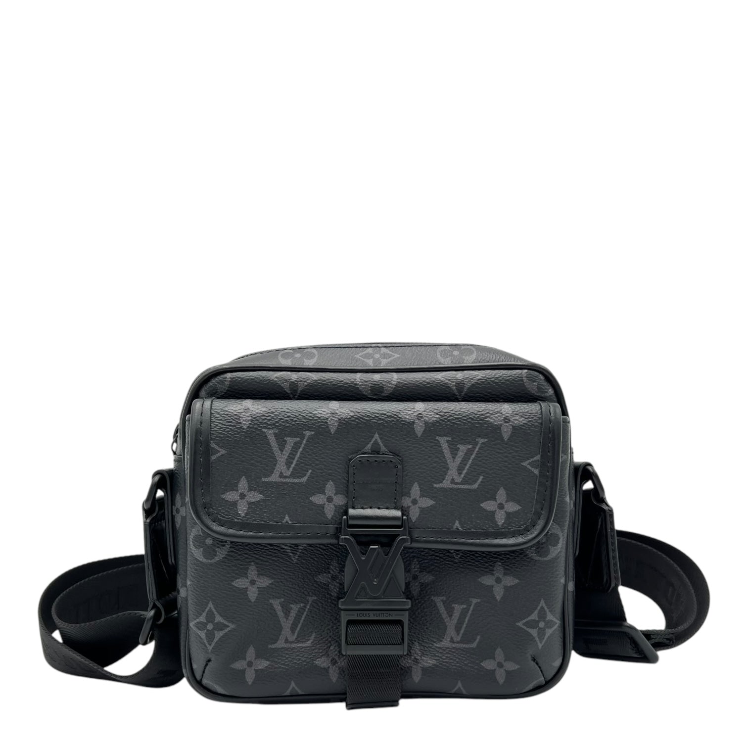 Louis Vuitton Getaway Eclipse Messenger in Monogram Coated Canvas, Black hardware_1