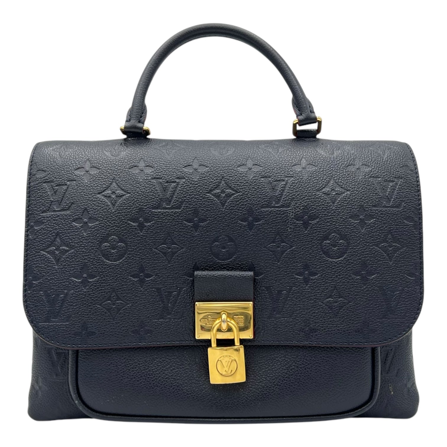 Louis Vuitton Marignan Top Handle Bag Blue in Empreinte Leather, Gold hardware_1