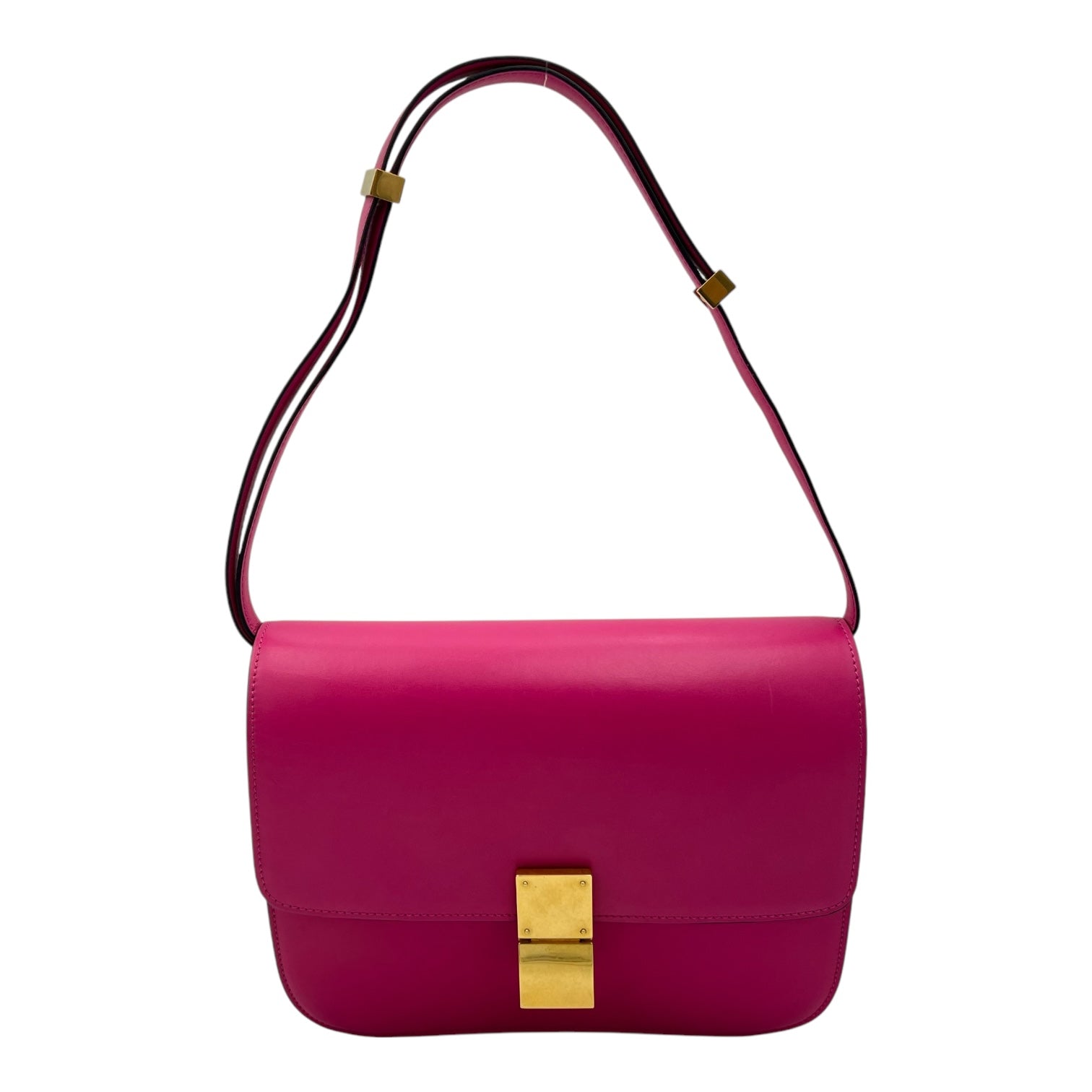 Celine Box Shoulder Bag Pink in Calfskin, Gold hardware_1