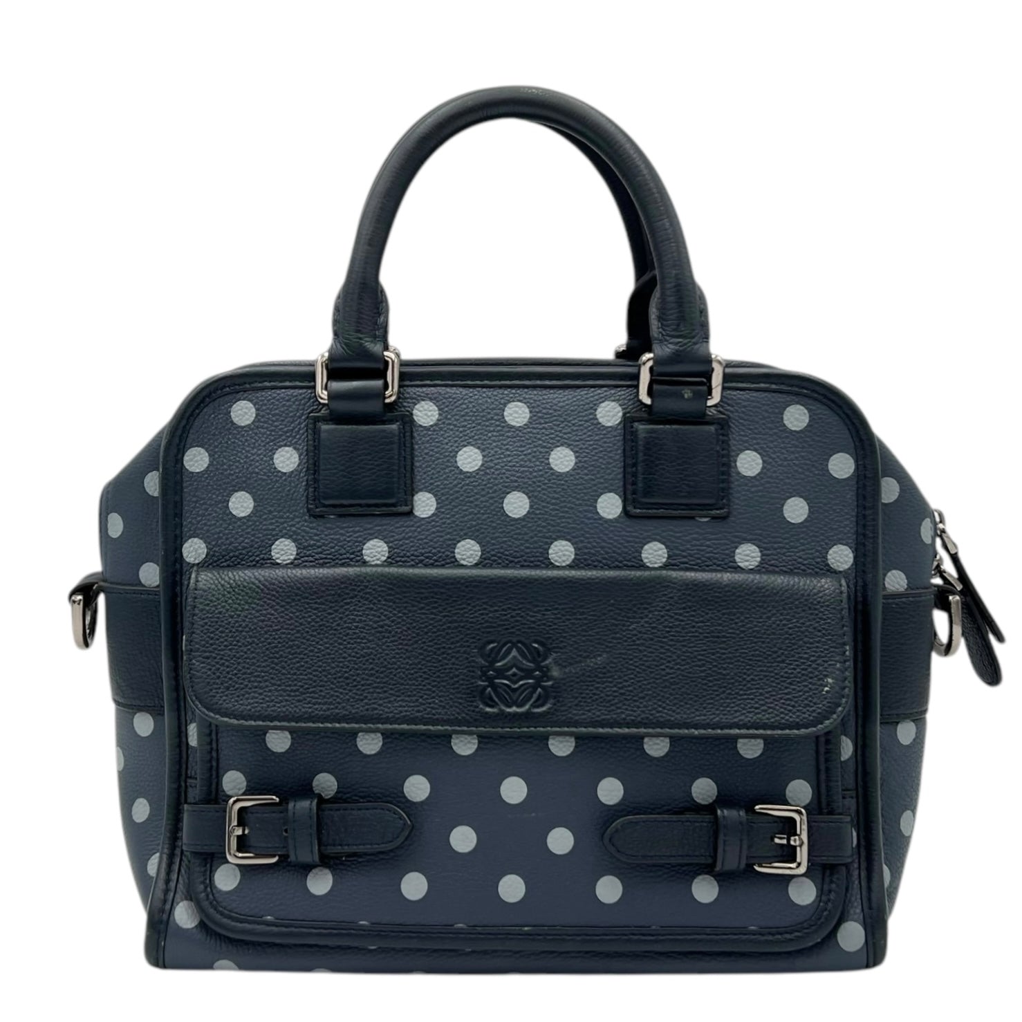 Loewe Amazona Top Handle Bag Blue in Calfskin, Silver hardware_1