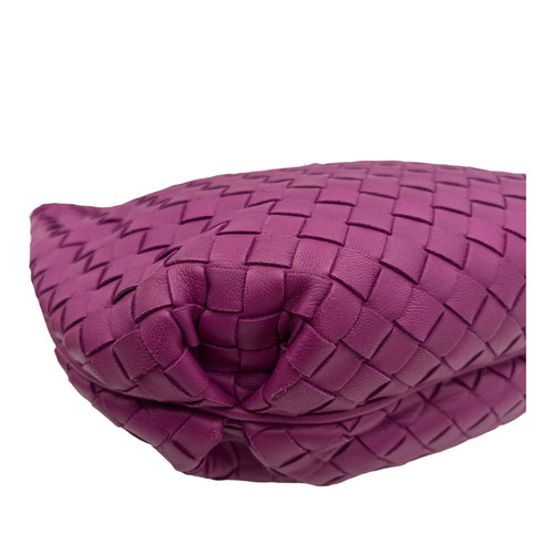 Bottega Veneta Intrecciato Purple Shoulder Bag in Lambskin, Gold hardware_10