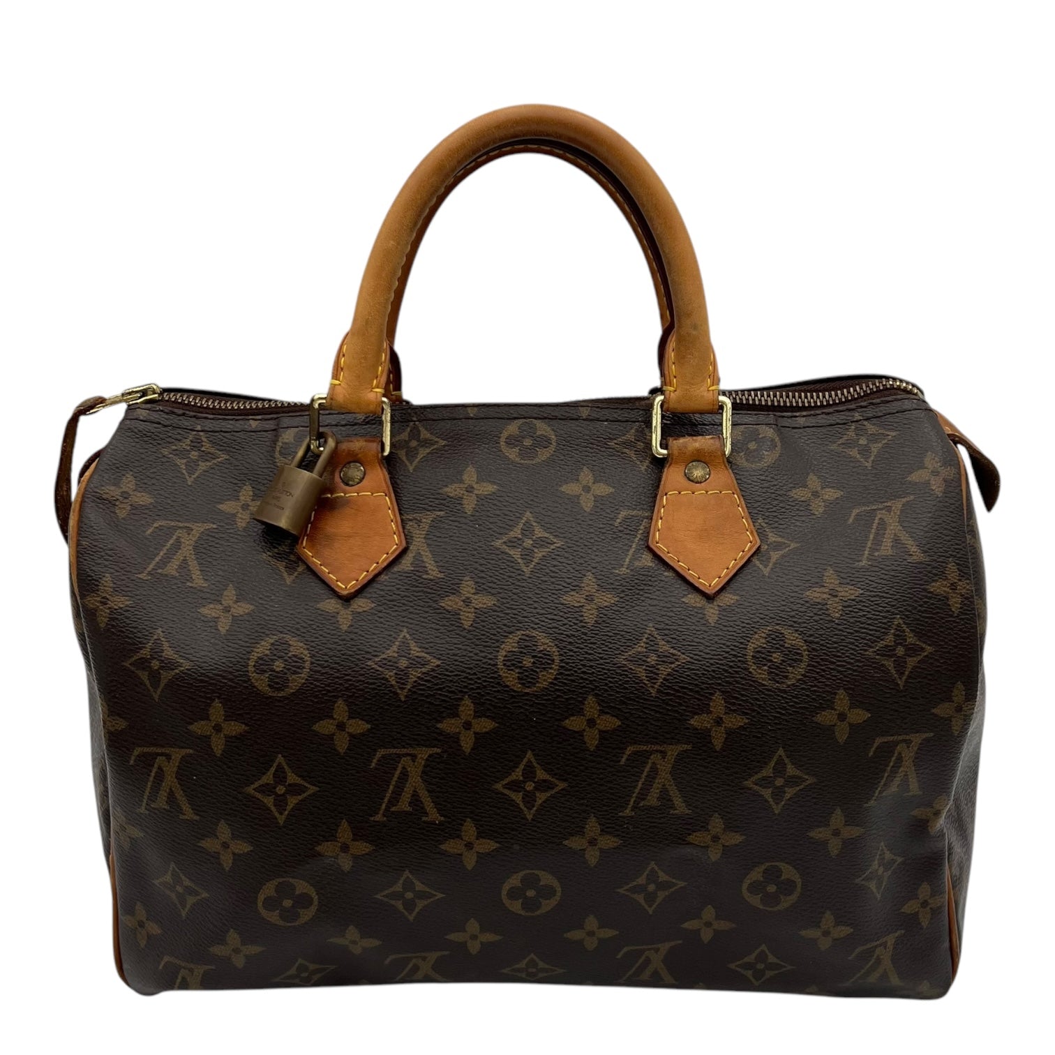 Louis Vuitton Speedy Top Handle Bag 30 Brown in Monogram Coated Canvas, Gold hardware_1