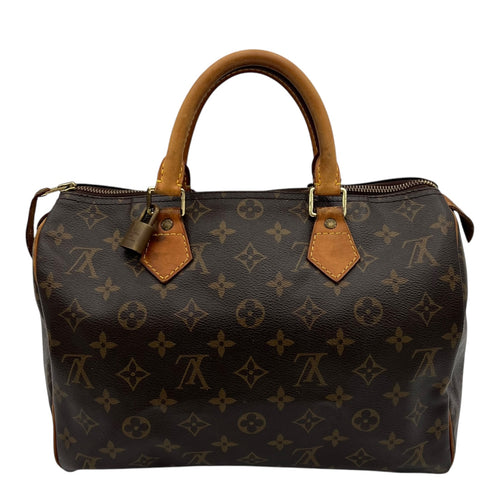 Louis Vuitton Speedy Top Handle Bag 30 Brown in Monogram Coated Canvas, Gold hardware_1