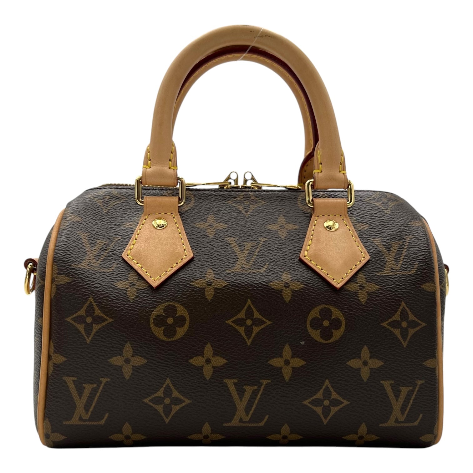Louis Vuitton Speedy Top Handle Bag 20 Brown in Monogram Coated Canvas, Gold hardware_1