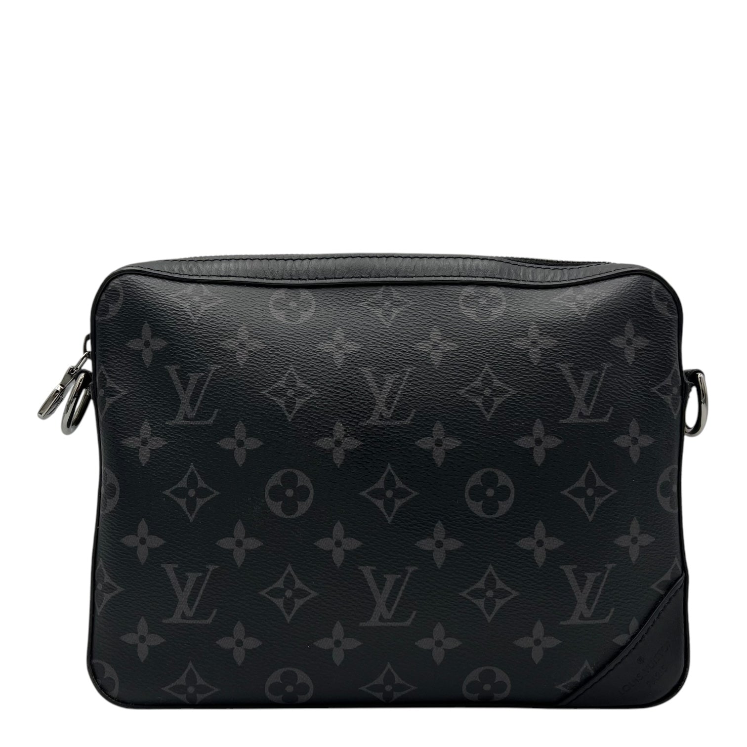 Louis Vuitton Trio Shoulder Bag Black in Monogram Coated Canvas, Silver hardware_1
