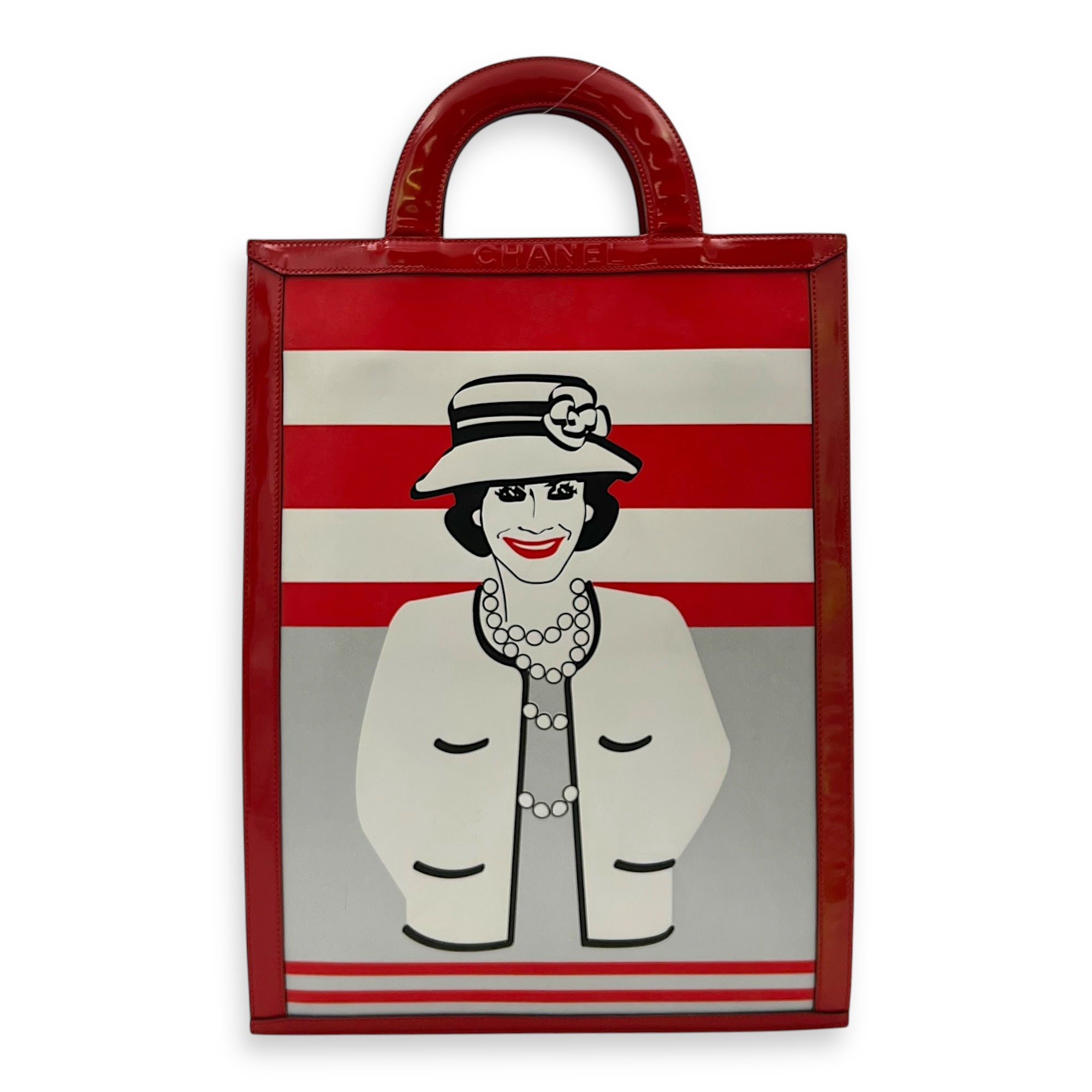 Chanel Others Top Handle Bag Red in Patent Leather, Silver hardware_1