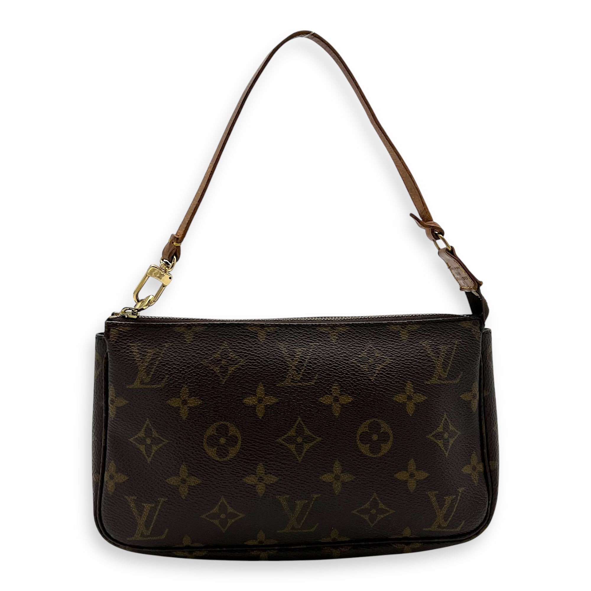 Louis Vuitton Pochette Accessoires Shoulder Bag Brown in Monogram Coated Canvas, Gold hardware_1