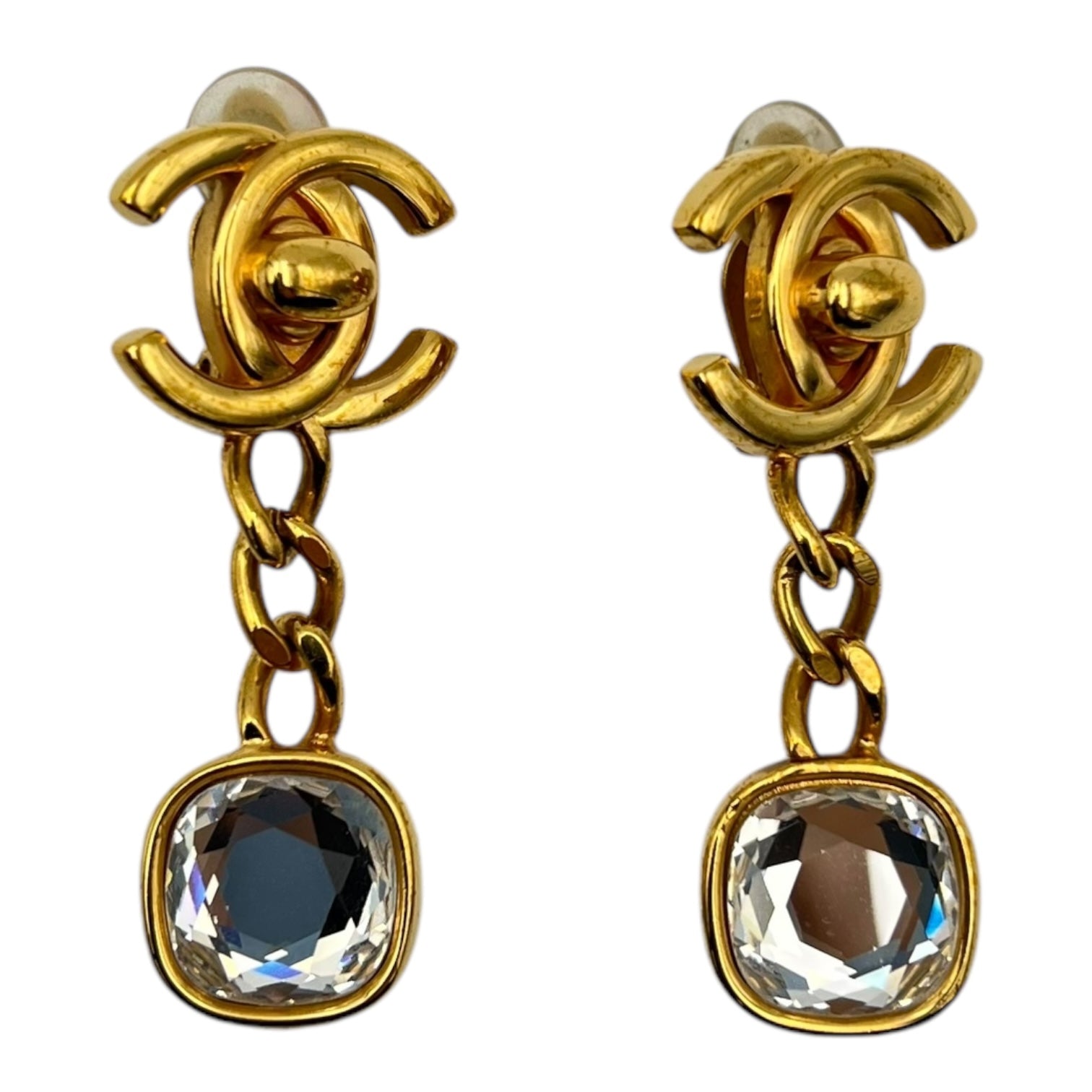 Chanel CC turnlock dangling earrings Earring Gold in Others, Gold hardware_1