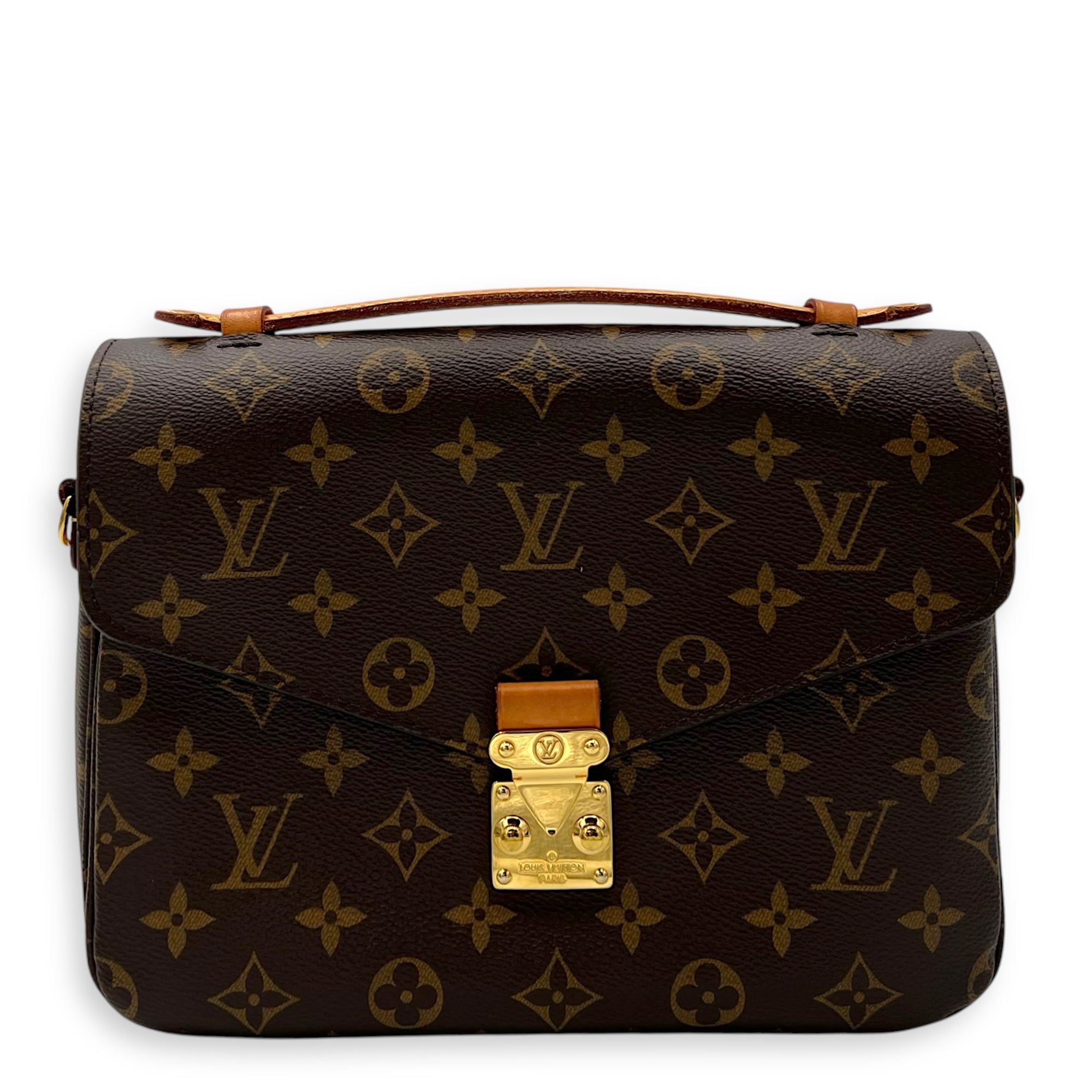 Louis Vuitton Metis Crossbody Bag Brown in Monogram Coated Canvas, Gold hardware_1