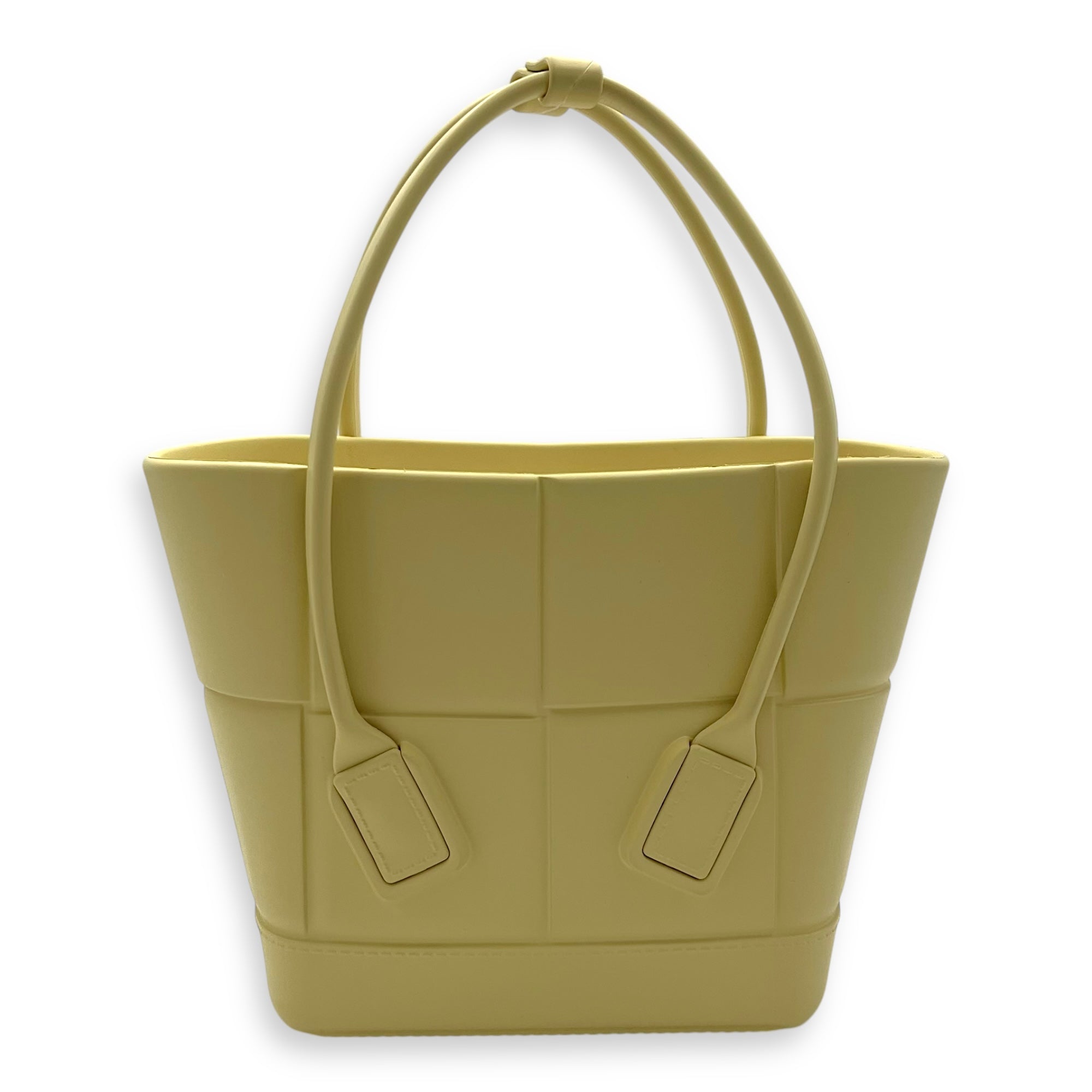 Bottega Veneta Arco Top Handle Bag Yellow in Rubber_1