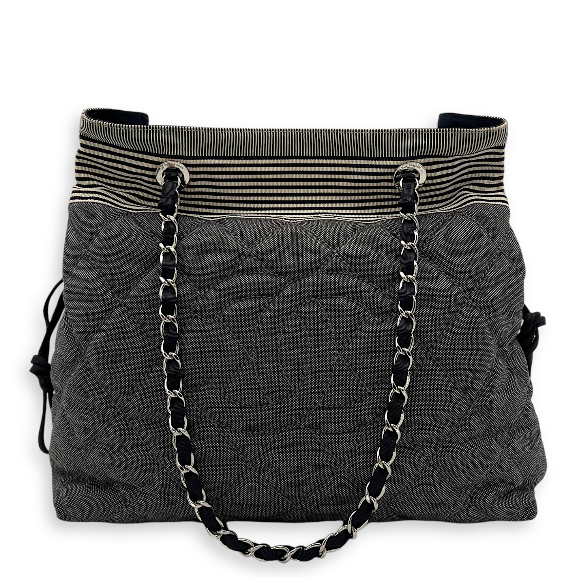 Chanel Others Tote Bag Grey in Canvas, Silver hardware_1