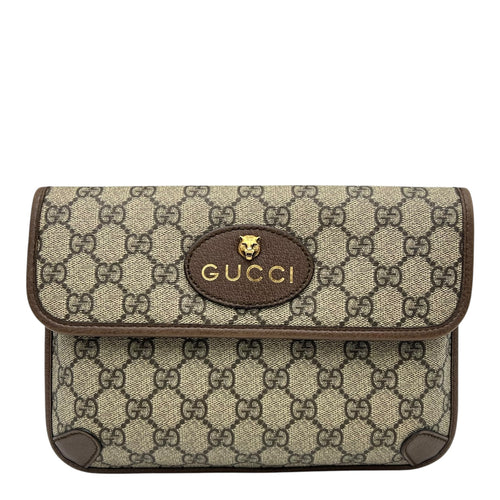 Gucci Ophidia Belt Bag Grey in Coated Canvas, Gold hardware_1