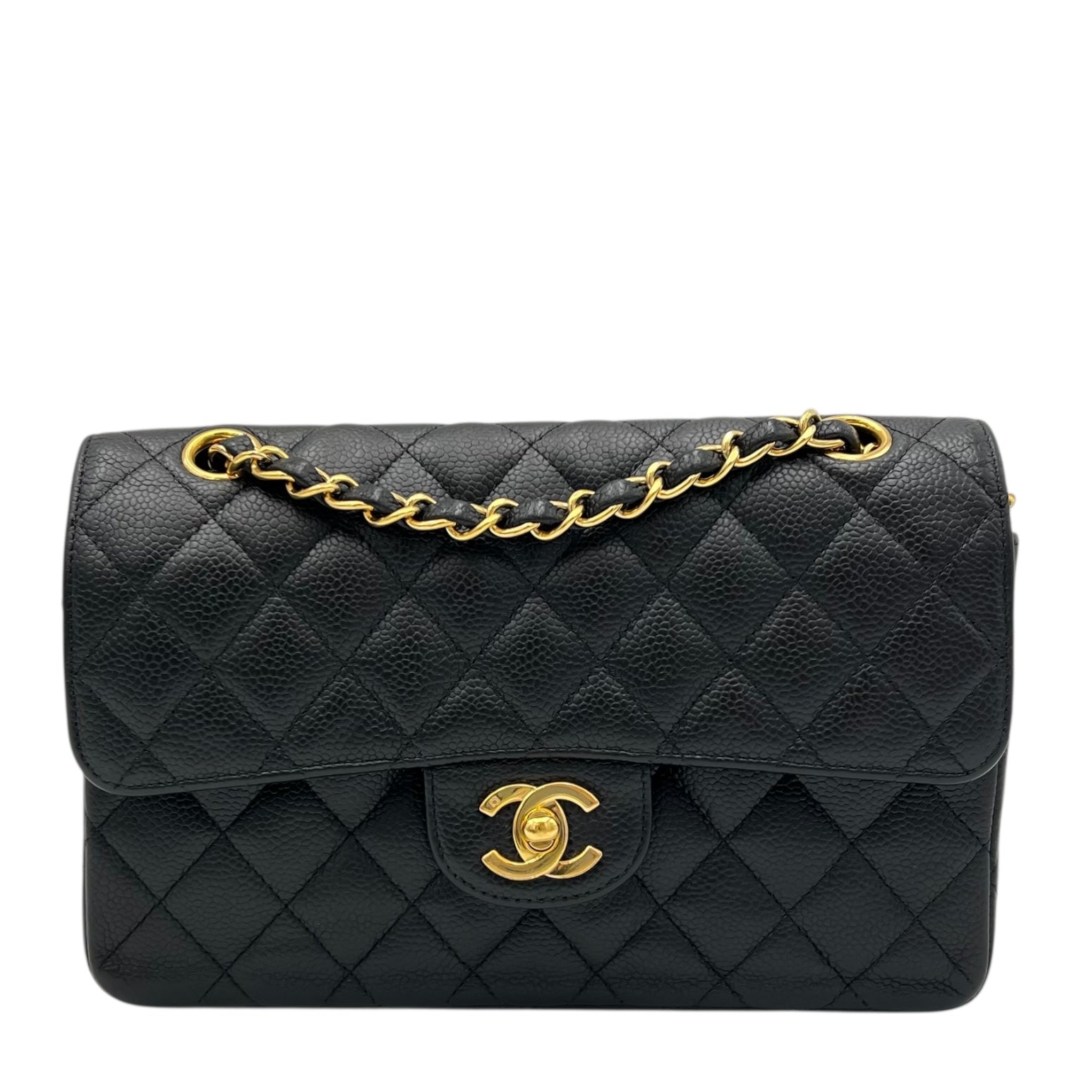 Chanel Classic Shoulder Bag Black in Caviar Leather, Gold hardware_1