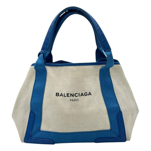 Balenciaga Cabas Top Handle Bag Beige in Canvas, Silver hardware_1