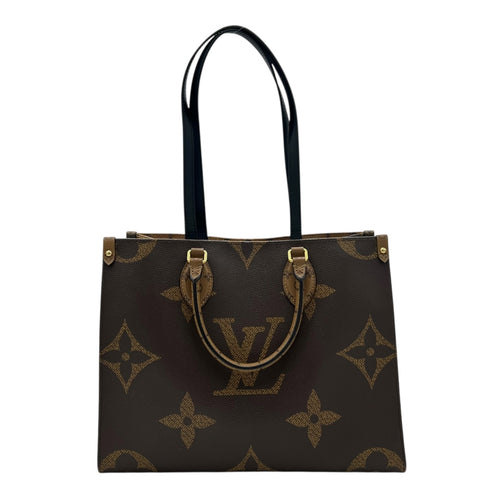 Louis Vuitton OnTheGo Top Handle Bag Brown in Coated Canvas, Gold hardware_1