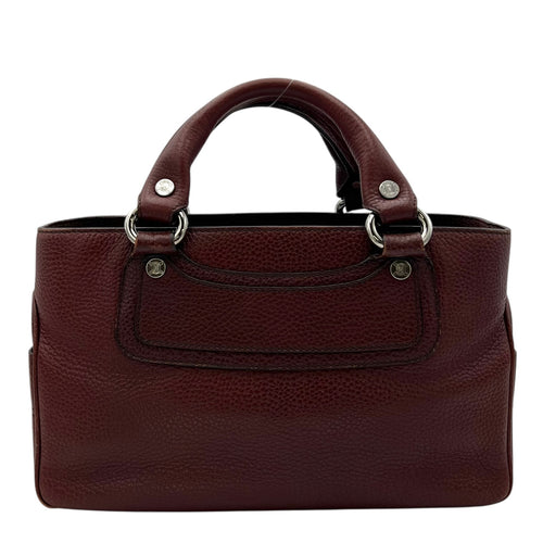 Celine Boogie Top Handle Bag Brown in Calfskin, Silver hardware_1