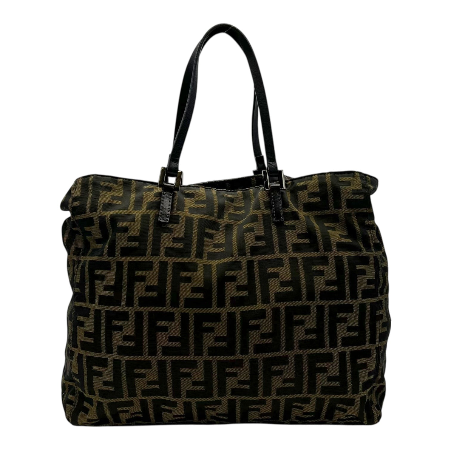 Fendi Zucca Tote Bag Brown in Canvas, Silver hardware_1