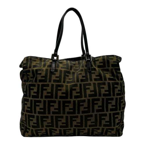 Fendi Zucca Tote Bag Brown in Canvas, Silver hardware_1