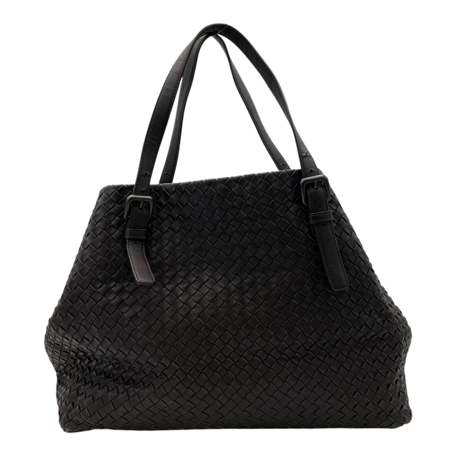 Bottega Veneta Intrecciato Tote Bag Brown in Lambskin, Gunmetal hardware_1