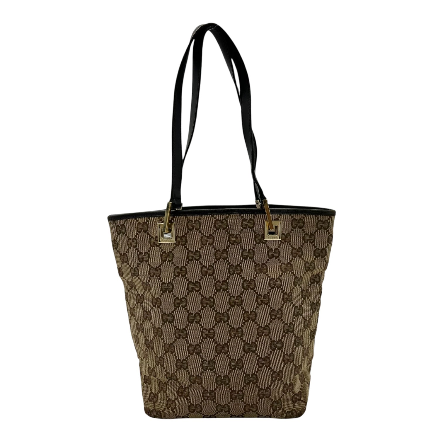 Gucci GG Brown Tote Bag in Canvas, Gold hardware_1