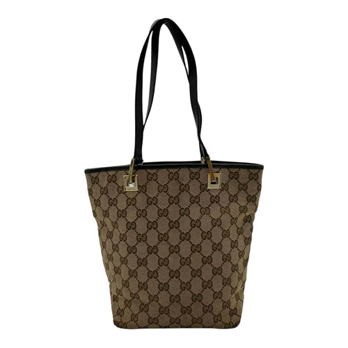 Gucci GG Brown Tote Bag in Canvas, Gold hardware_1
