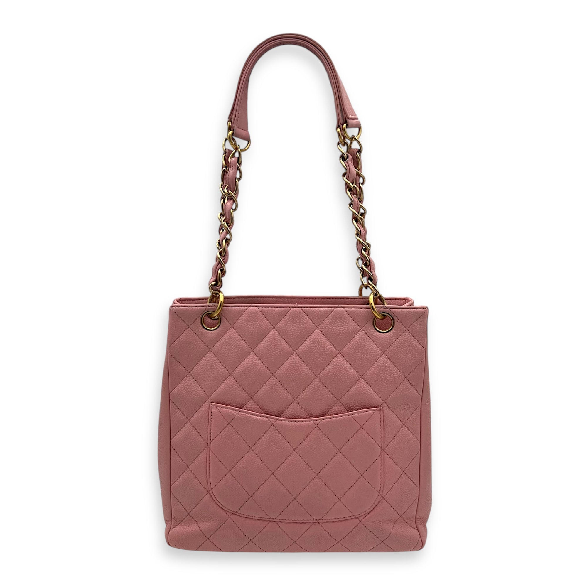 Chanel PST Petite Shopping Pink Tote Bag in Caviar Leather, Gold hardware_2