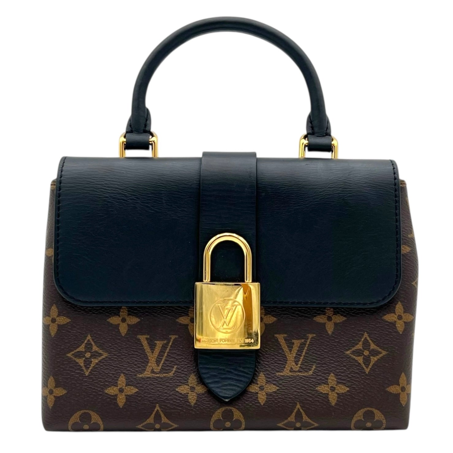 Louis Vuitton Locky Top Handle Bag Black in Monogram Coated Canvas, Gold hardware_1