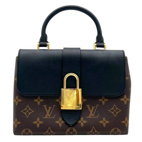 Louis Vuitton Locky Top Handle Bag Black in Monogram Coated Canvas, Gold hardware_1