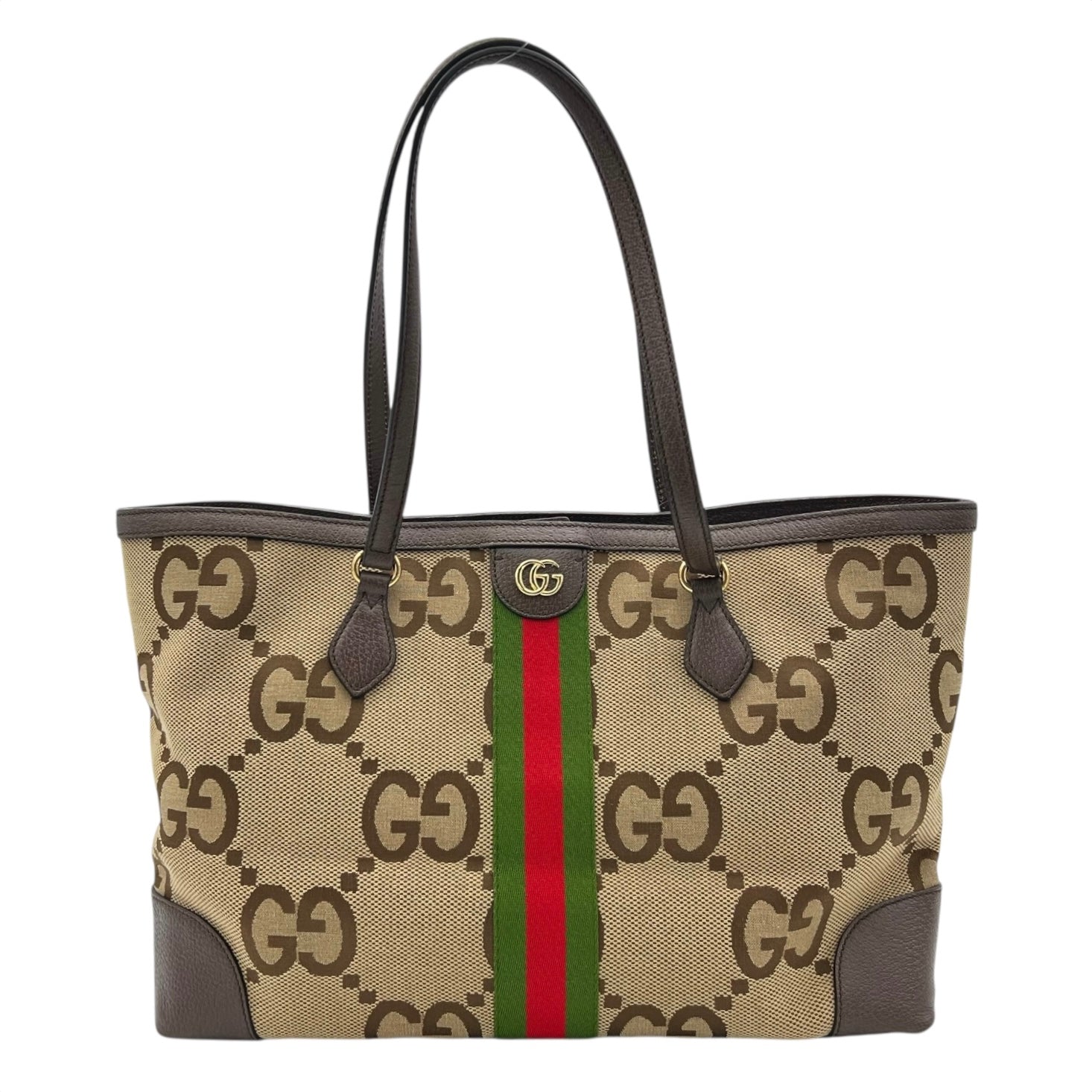 Gucci Ophidia Tote Bag Brown in Canvas, Gold hardware_1