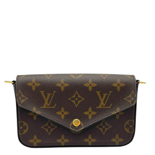 Louis Vuitton Felicie Strap and Go Wallet On Chain Brown in Monogram Coated Canvas, Gold hardware_1