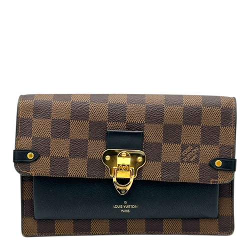 Louis Vuitton Vavin Wallet On Chain Damier Ebene in Coated Canvas, Gold hardware_1