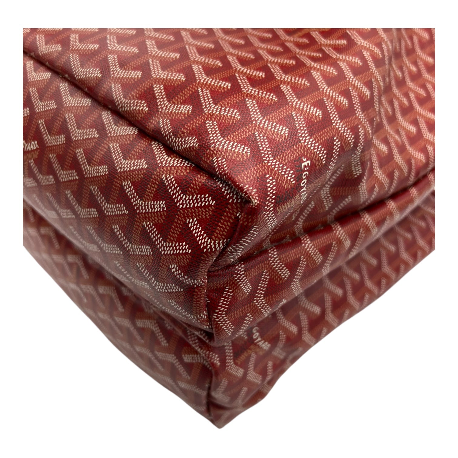 Goyard Isabelle Red Tote Bag in Coated Canvas, Silver hardware_13