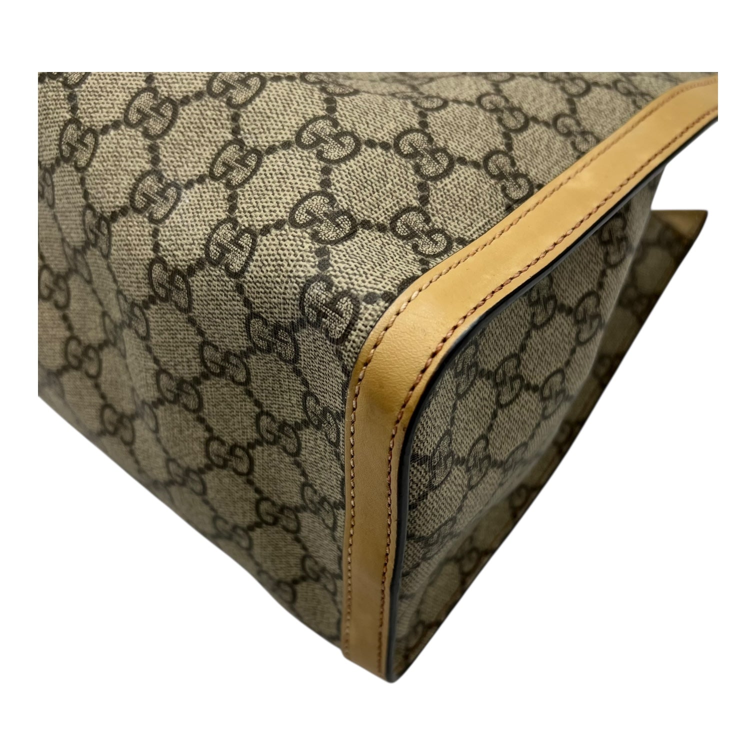 Gucci Padlock Tote Bag Beige in Coated Canvas, Gold hardware_11